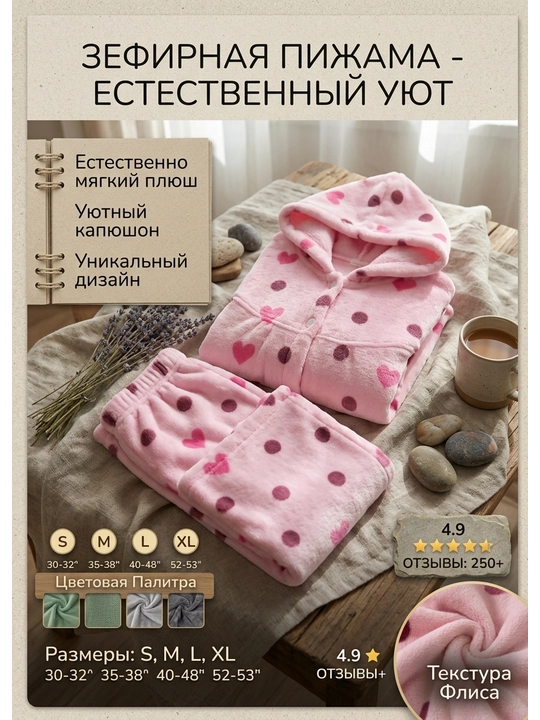 Пижама женская теплая плюшевая пушистая флисовая махровая со штанами комплект домашней