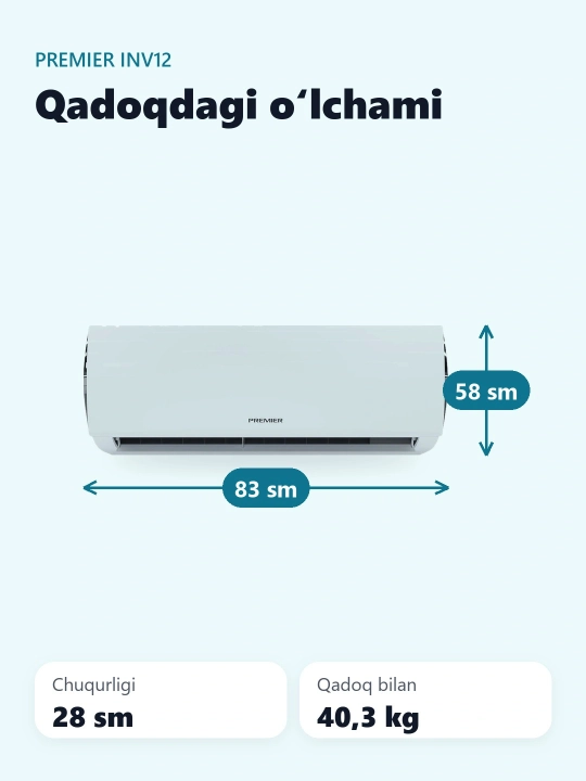 Konditsioner Premier PRMXV-CSDH-INV, 12 Xiva Inverter