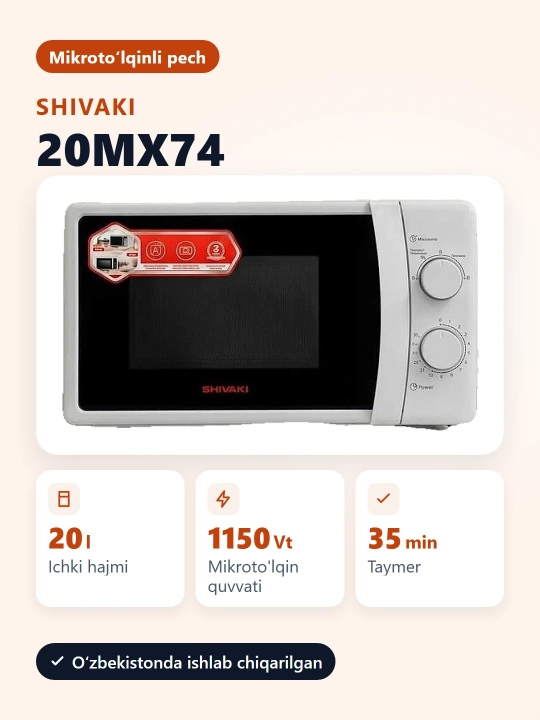 Shivaki 20MX74 mikroto'lqinli pech