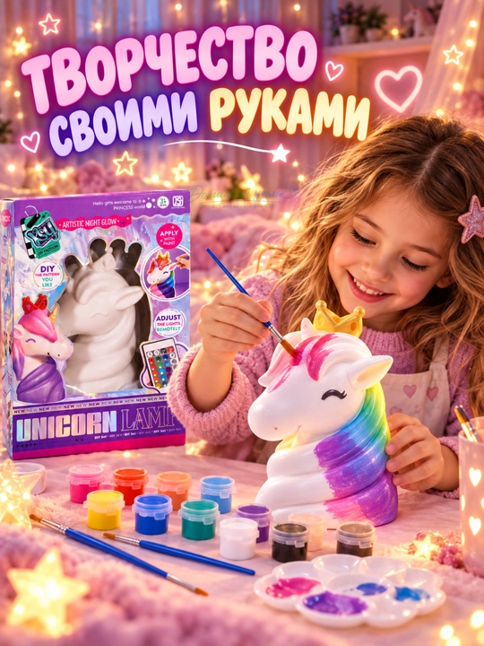 DIY bo‘yash tungi chirog‘i, pult va bo‘yoqlar bilan, Yakkashox / Mushuk