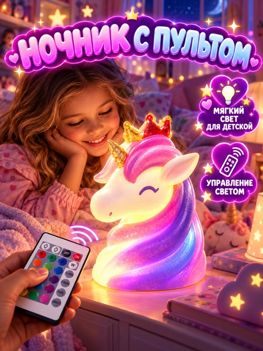 Pult va bo‘yoqlar bilan DIY tungi chiroq-bo‘yash to‘plami, yagona shox (Unicorn) va mushuk, bolalar uchun ijodiy to‘plam