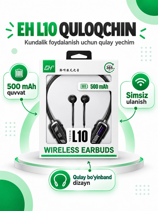 Simsiz quloqchin, bo'yinga taqiladigan Bluetooth naushnik