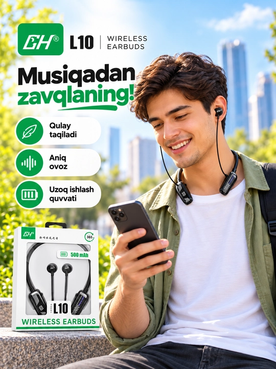 Simsiz quloqchin, bo'yinga taqiladigan Bluetooth naushnik