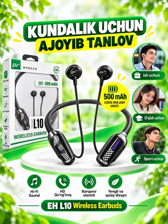 Simsiz quloqchin, bo'yinga taqiladigan Bluetooth naushnik