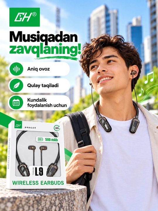 Simsiz quloqchin, bo'yinga taqiladigan Bluetooth naushnik
