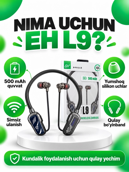 Simsiz quloqchin, bo'yinga taqiladigan Bluetooth naushnik