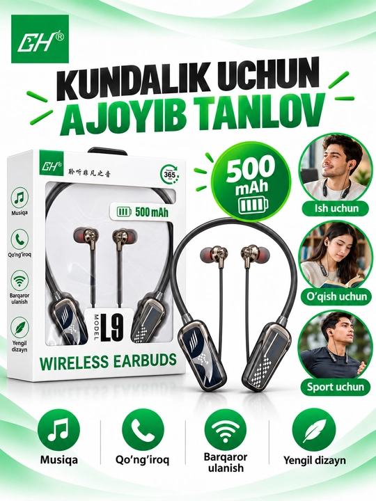 Simsiz quloqchin, bo'yinga taqiladigan Bluetooth naushnik