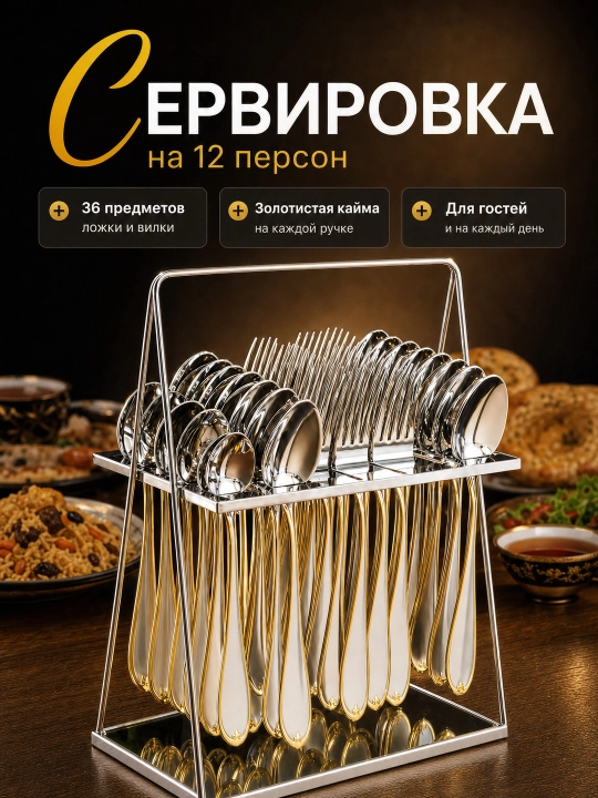 Oshxona anjomlari MGFR GS-08 — qoshiq va vilka to'plami