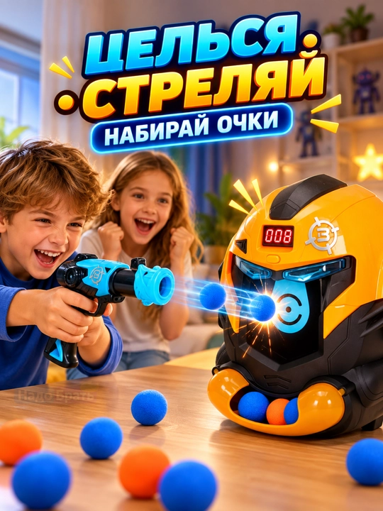 YG10P o‘yin tiri, blaster va elektron nishon, 12 ta yumshoq shar, 4+