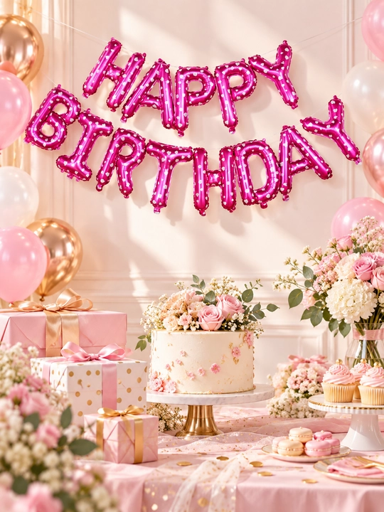 Happy Birthday oltin folgali harf sharlar, tug‘ilgan kun uchun bezak, sharlar to'plami