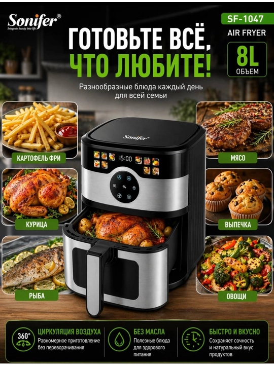 Аэрогриль Sonifer SF-1047, SF-1034S, SF-1028PRO