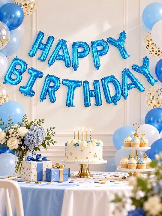 Happy Birthday oltin folgali harf sharlar, tug‘ilgan kun uchun bezak, sharlar to'plami