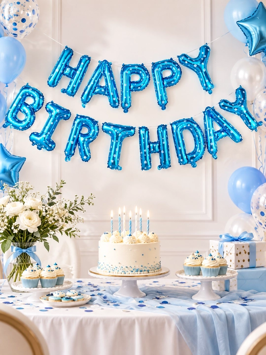Happy Birthday oltin folgali harf sharlar, tug‘ilgan kun uchun bezak, sharlar to'plami