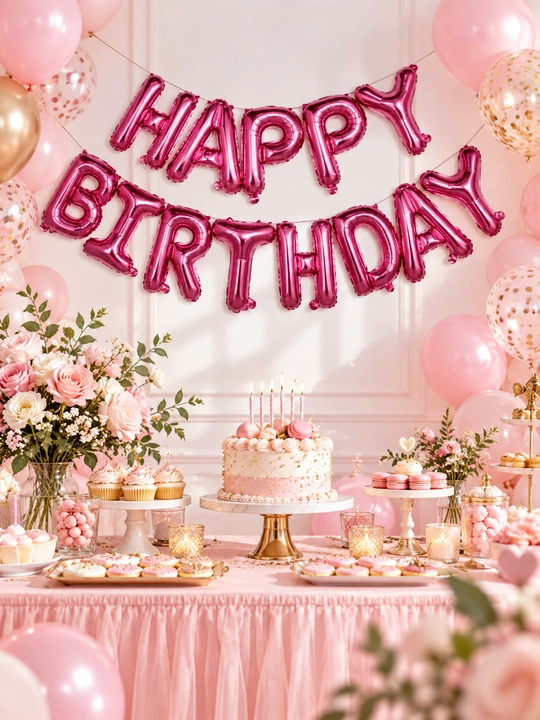Happy Birthday oltin folgali harf sharlar, tug‘ilgan kun uchun bezak, sharlar to'plami