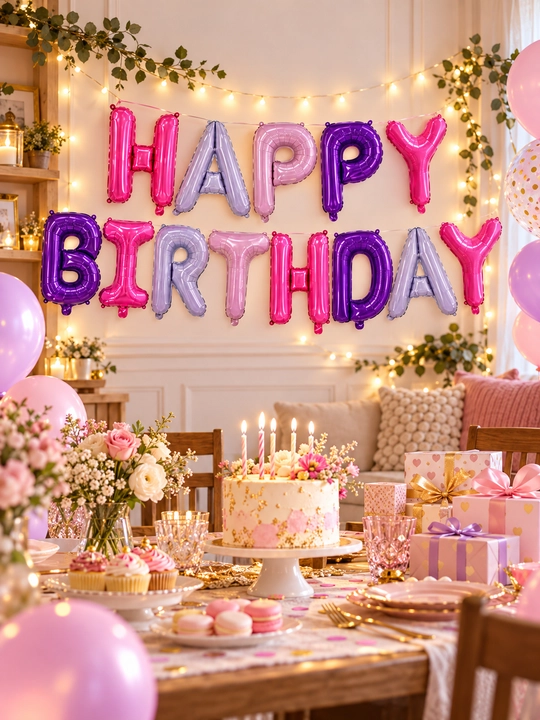 Happy Birthday oltin folgali harf sharlar, tug‘ilgan kun uchun bezak, sharlar to'plami