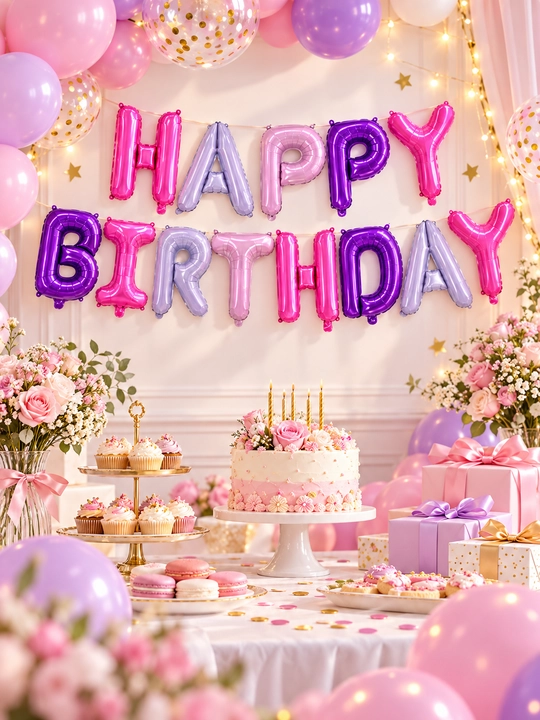 Happy Birthday oltin folgali harf sharlar, tug‘ilgan kun uchun bezak, sharlar to'plami