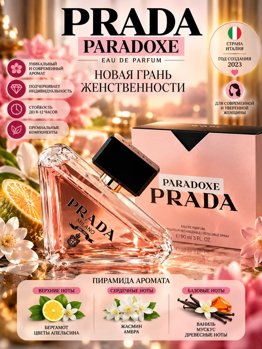 PRADA Paradoxe, Ayollar uchun takrorlanmas ajoyib atir, 100ml - 