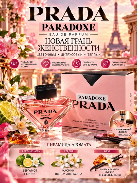 PRADA Paradoxe, Ayollar uchun takrorlanmas ajoyib atir, 100ml