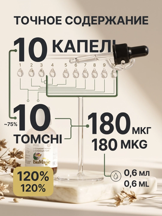 BioMagic Йод 25 мл, жидкий раствор с йодом и L-тирозином