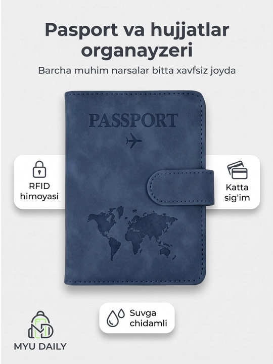 Eco-charm pasport qoplamasi — kartalar va dokumentlar uchun multifunksiyali chexol - 