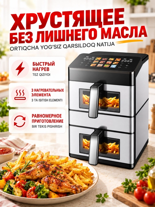 UAKEEN elektr aerogrili (10l, 12l, 14l modellar qatori)