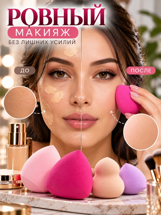 Спонжи для макияжа, спонж, спонж для макияжа, спонжи, для макияжа, 1 штука, 3 штуки, 5 шт