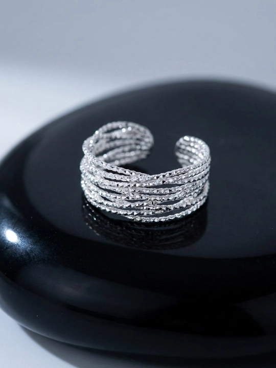 Ayollar tiara uzugi, kumush tiara, toj, 1 dona, o‘lchami sozlanadigan