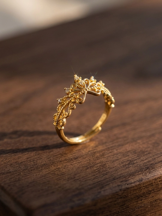 Ayollar tiara uzugi, kumush tiara, toj, 1 dona, o‘lchami sozlanadigan