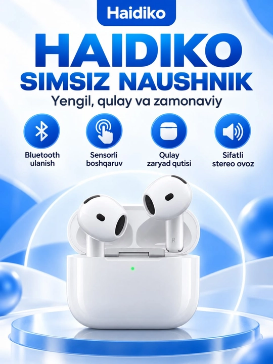 Simsiz quloqchinlar, Bluetooth naushnik Android va iPhone uchun,sensorli boshqaruv bilan