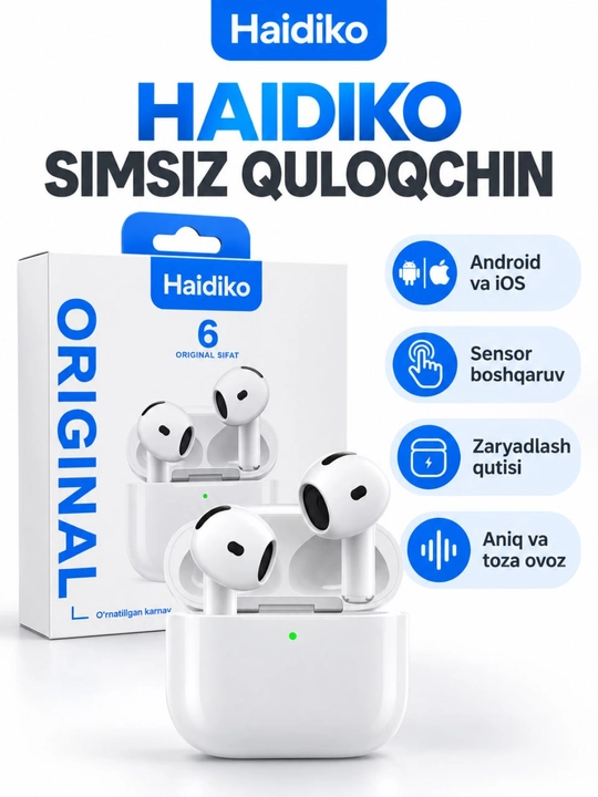 Беспроводные наушники, Bluetooth-наушники для Android и iPhone, с сенсорным управлением - 