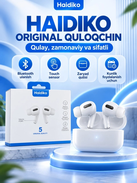 Simsiz quloqchinlar, Bluetooth naushnik Android va iPhone uchun,sensorli boshqaruv bilan