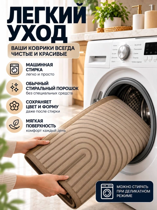 Комплект ковриков для кухни и ванной, быстросохнущие и влагостойкие