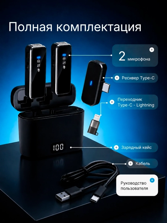 Simsiz telefon mikrofoni, shovqinni bosuvchi, iPhone va Android uchun, petlichka