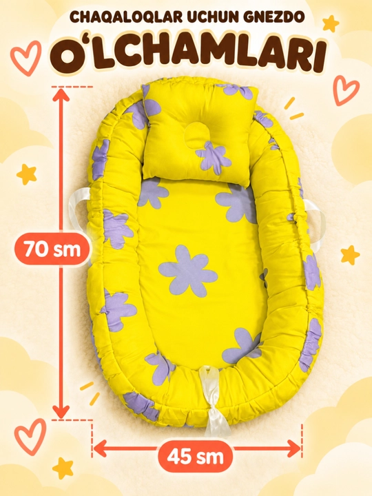 Yangi tug'ilgan chaqaloqlar uchun uxlash uchun gnezdo, matras