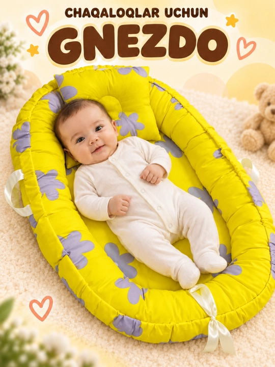 Yangi tug'ilgan chaqaloqlar uchun uxlash uchun gnezdo, matras