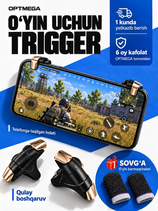 Триггеры и напальчники для телефона, для игр PUBG, Free Fire и Standoff - 