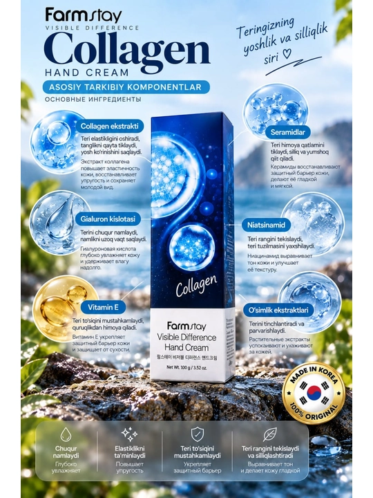 Крем для рук Farmstay Visible Difference Hand Cream, 100 г