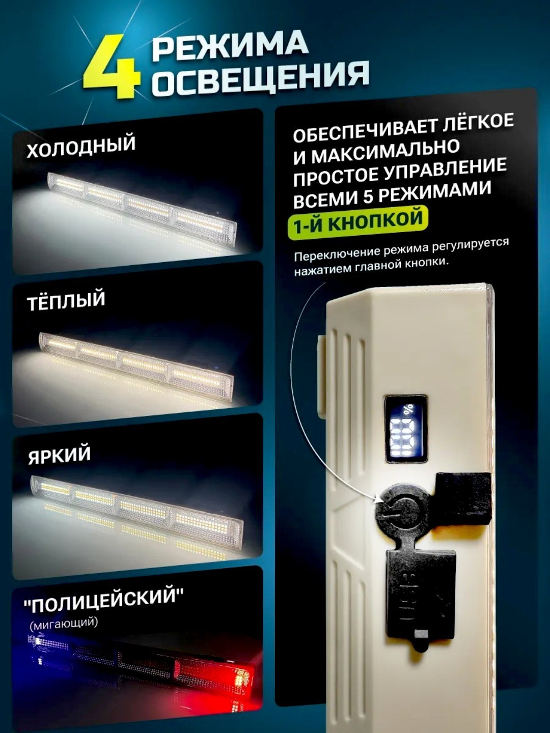LED chiroq KK-410, 411, 412 USB va Type-C dan ishlaydi, Li-ion batareya
