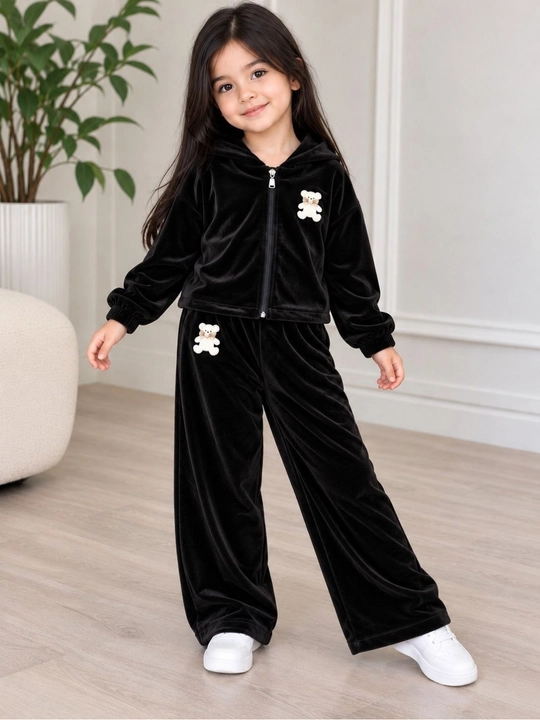 Qizlar uchun bolalar sport kostyumi, 2 qismli, huddi va shim, 3–6 yosh, zamonaviy kiyim