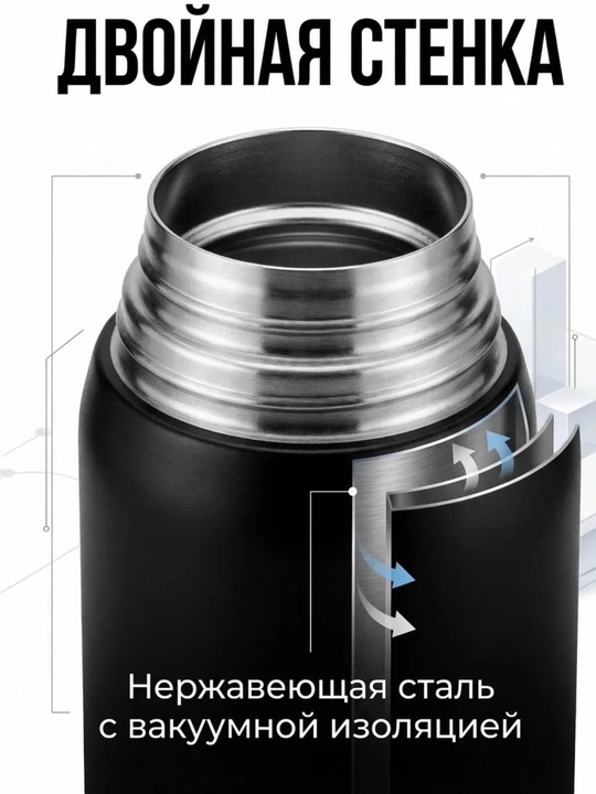 Termos - termokrujka, 3 piyoladan iborat sovg‘a to‘plami, 500 ml