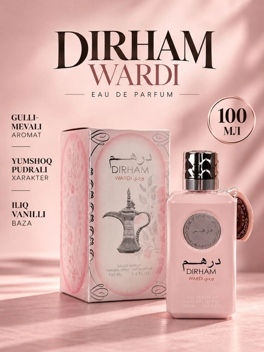 Dirham Wardi Eau de Parfum, 100 мл — женский цветочно-фруктовый аромат