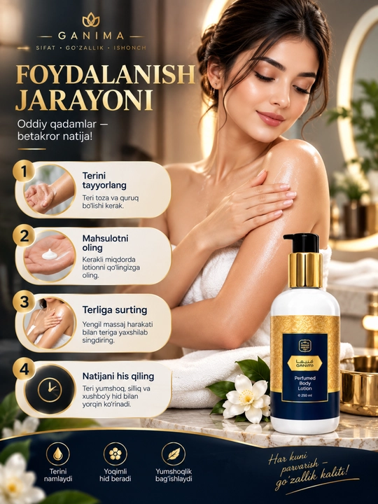 NASEEM Perfumed Body Lotion, 250 ml, Tana uchun xushbo‘y losyon, Dubay