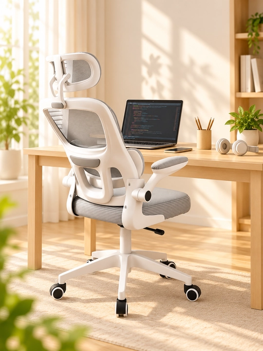 Ergonomik ofis kreslosi, kompyuter stuli, bel tayanchi, bosh suyanchig‘i bilan