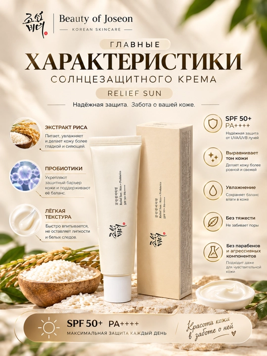 SPF 50+PA++++quyoshdan himoya kremi,Beauty of Joseon spf krem, spf kremlar, spf, spf 50 ml