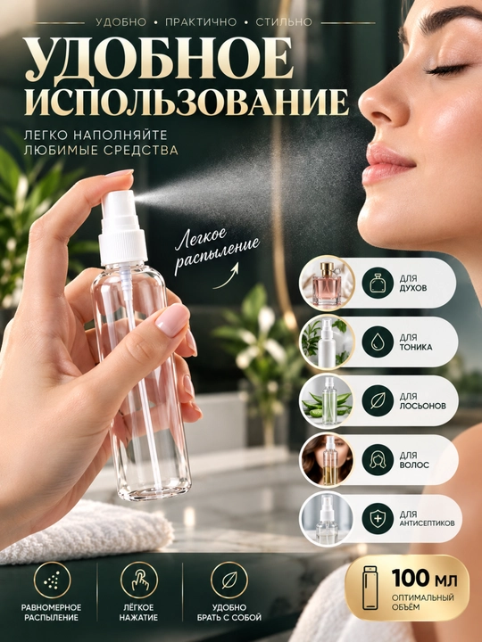 Флакон с распылителем для жидкости, 100 мл