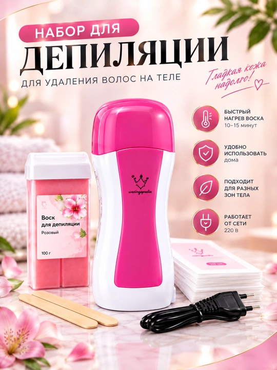 Набор для депиляции, картриджное устройство, картриджный клей, лента и шпатель - 