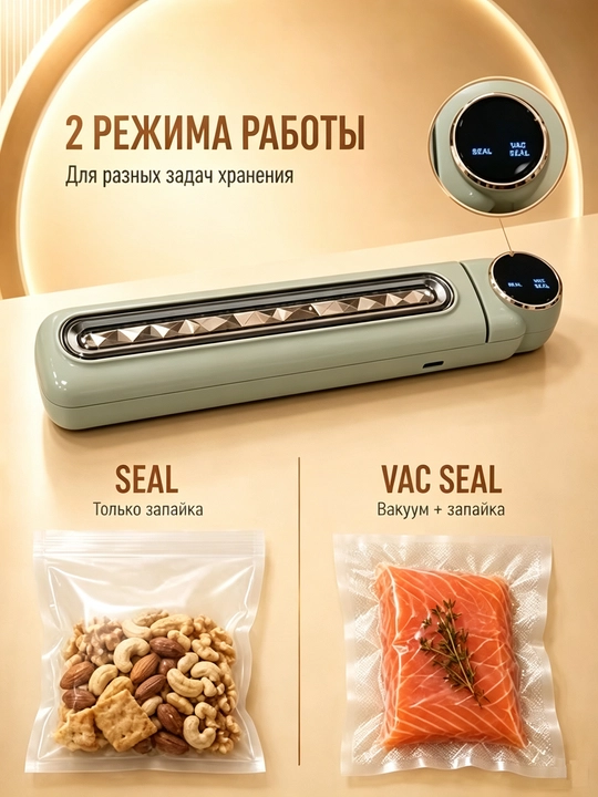 Вакууматор для продуктов, вакуумный упаковщик, запайщик пакетов, хранение еды