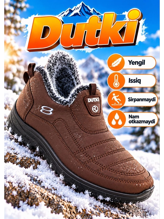 Erkaklar qishki botinkasi, qishki oyoq kiyim, issiq mexli etik, suvga chidamli patinka - 