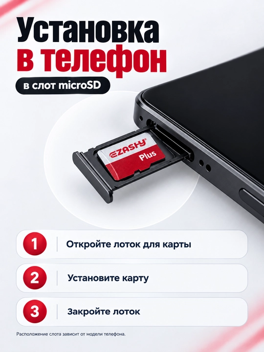 Карта памяти Ezashy Plus Micro SD, флешка для телефона и планшета