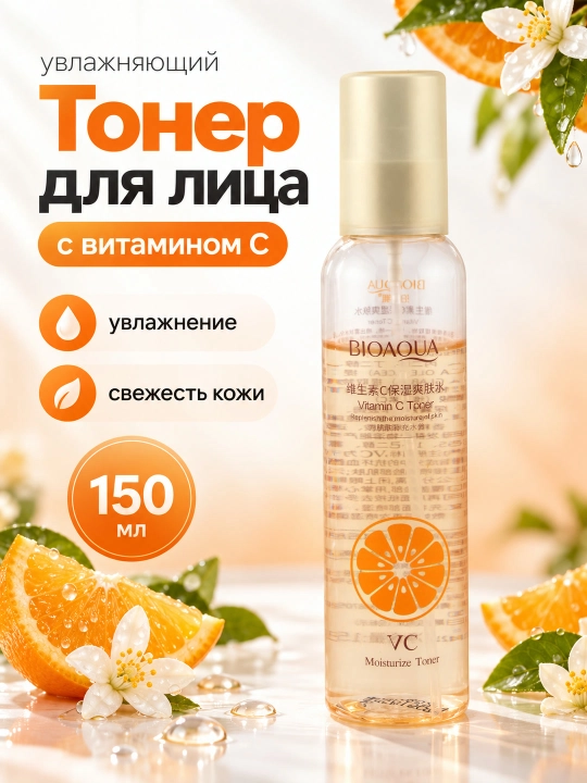Тонер-спрей для лица BIOAQUA Vitamin C, с витамином C и экстрактом юдзу, 150 мл